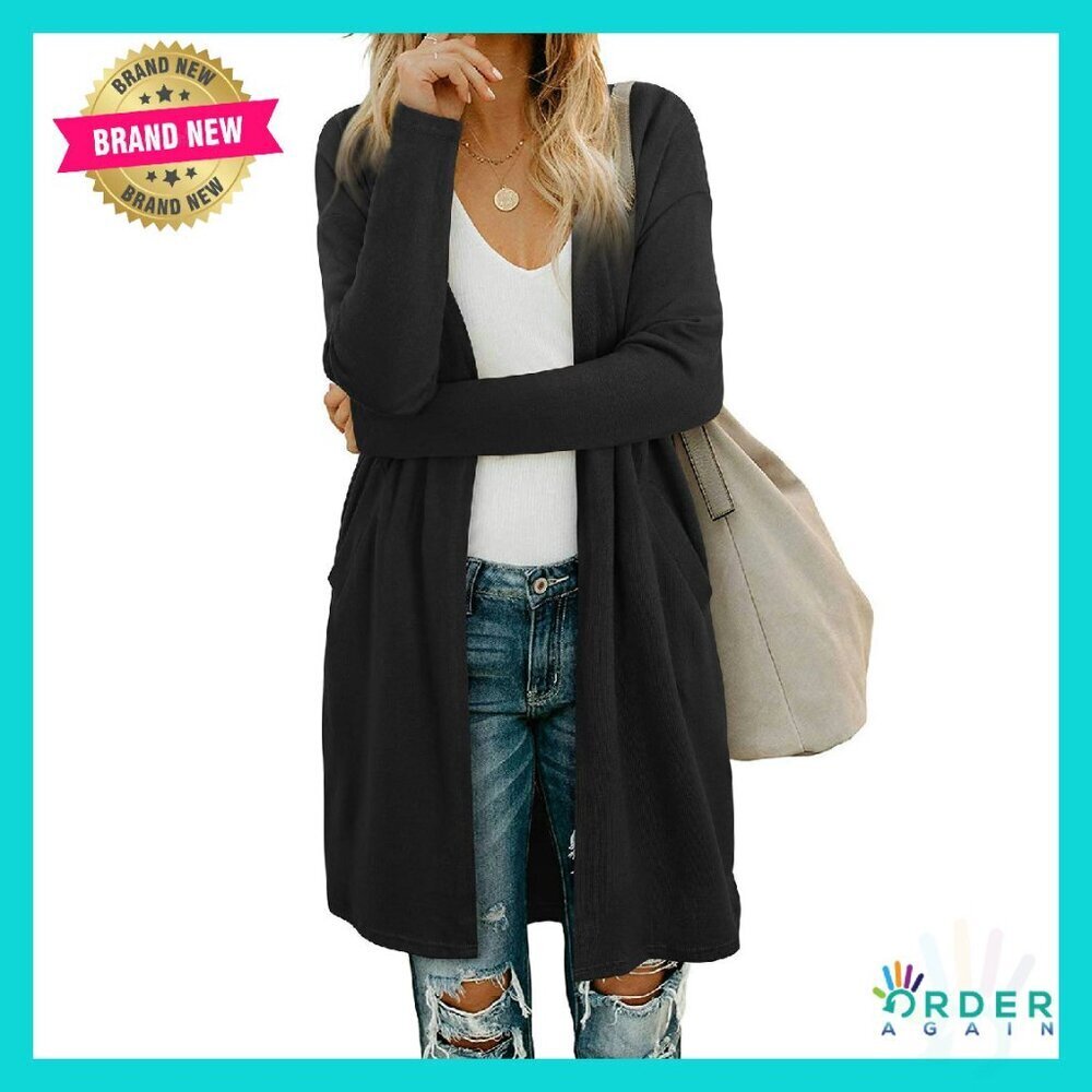Open Front Cardigan Shirt Lightweight Coat Long Sleeve Chic Minimal